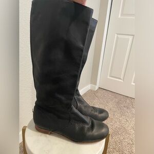 Frye Black Leather Knee High Boots